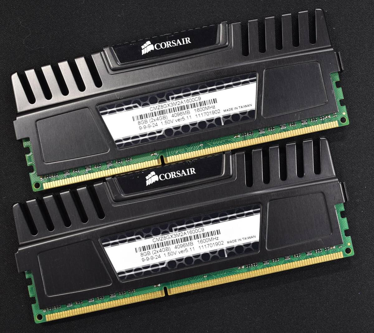 4GB 2枚組 (合計 8GB) PC3-12800 PC3-12800U DDR3-1600 240pin non-ECC UDIMM Corsair CMZ8GX3M2A1600C9 (管:SA6247 x2s拍卖