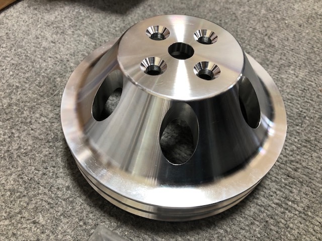 シボレースモールブロック ウォーターポンププーリー ショート アルミ製 インパラ ベルエア カプリス エルカミ C-10 SBC 350拍卖