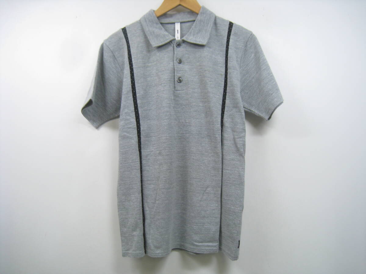 glamb グラム ポロシャツ 半袖 ドットライン グレー サイズ2拍卖