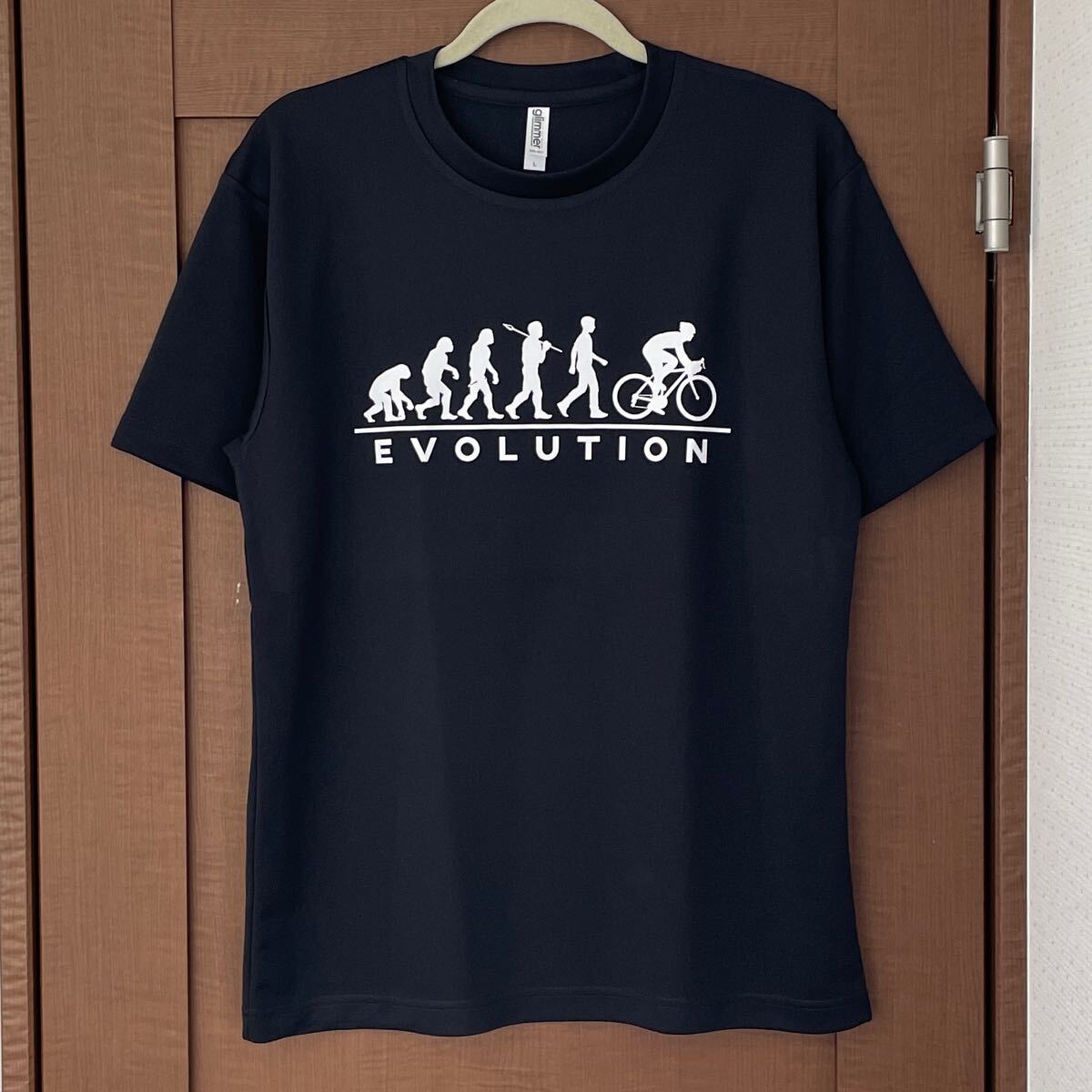 ドライ Tシャツ 自転車 Lサイズ メンズ レディース 半袖 ロードバイク おもしろ 進化論 ティシャツ拍卖