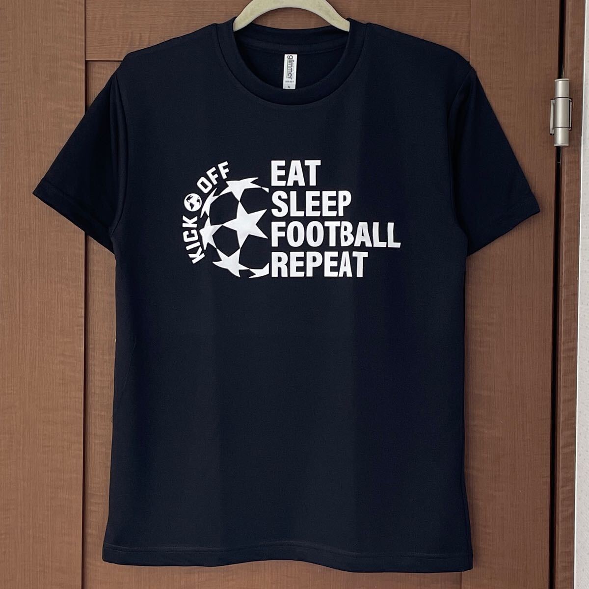 ドライ Tシャツ サッカー Lサイズ メンズ レディース 半袖 ティシャツ ブラック 半袖Tシャツ 黒拍卖