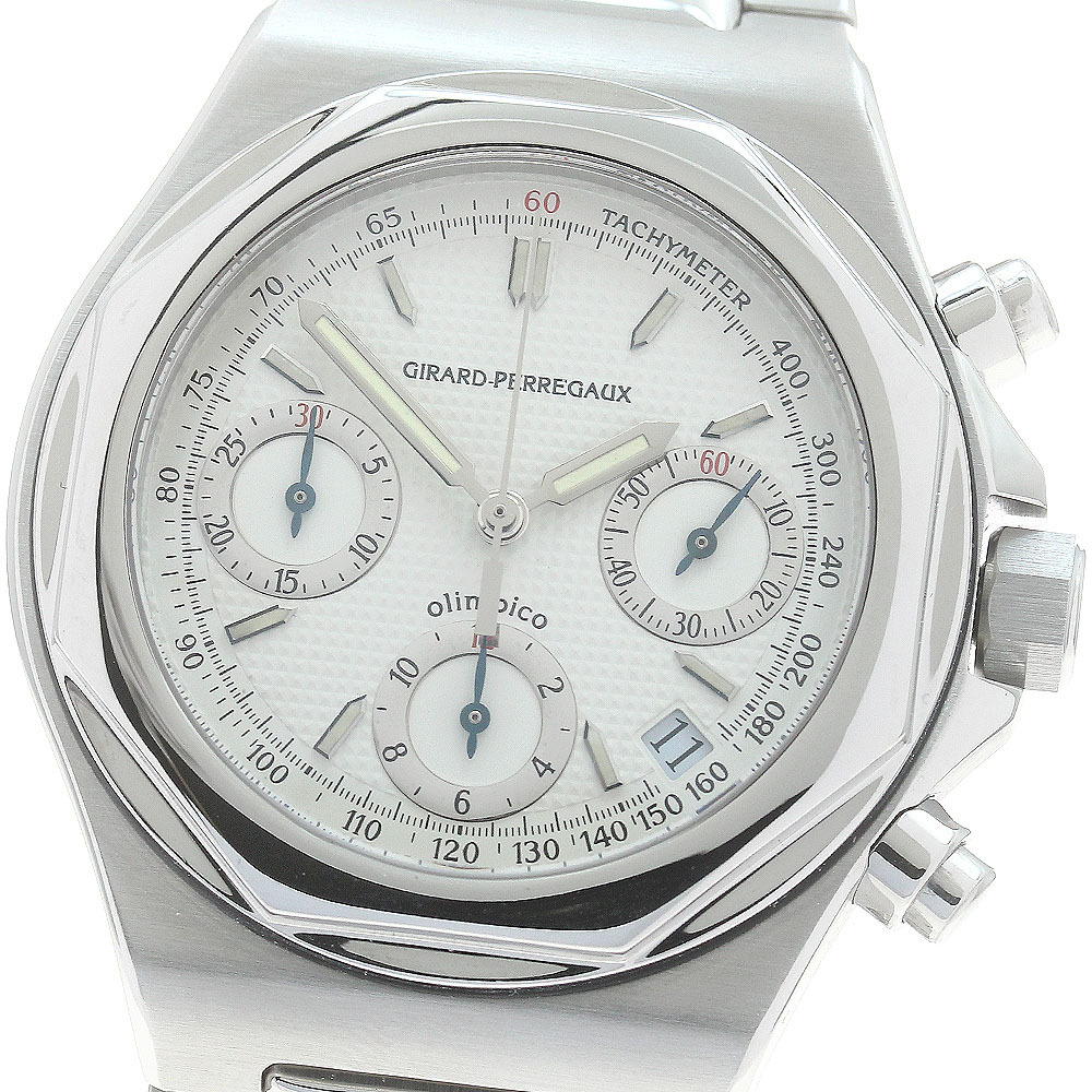 ジラール・ペルゴ GIRARD PERREGAUX Laureato 80170 ロレアート デイト クロノグラフ 自動巻き メンズ 美品 保証書付き_882824拍卖