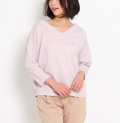 新品 Couture brooch リップルボーダーカットソー ピンク系(070) 38(M) 定価3189円拍卖