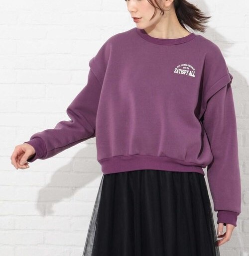 新品 SHOO・LA・RUE/Cutie Blonde 後ろロゴスウェット パープル(083) 02(M) 定価2197円拍卖