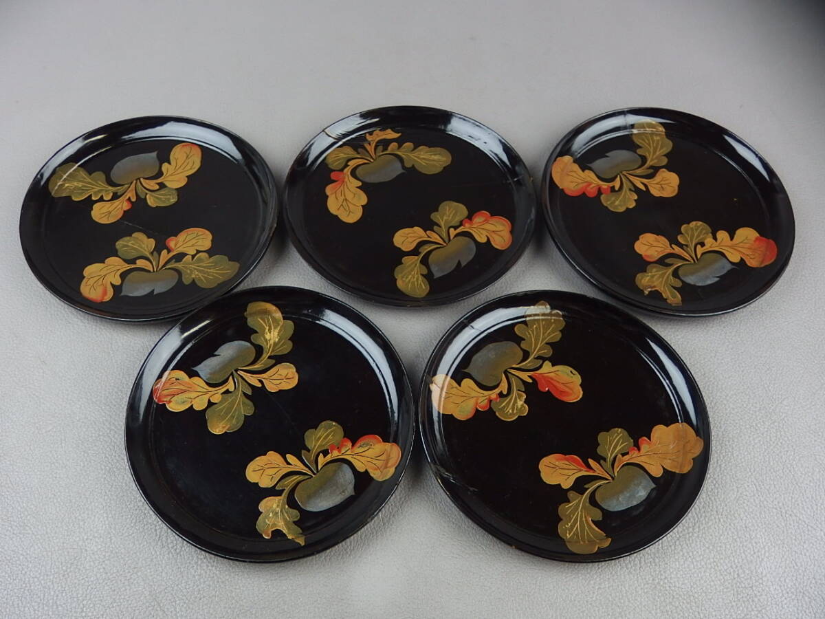 【骨董・茶道具】★桑名盆 かぶら盆★★蕪文皿 5客 銘々皿 gi017ub.7 和食器拍卖