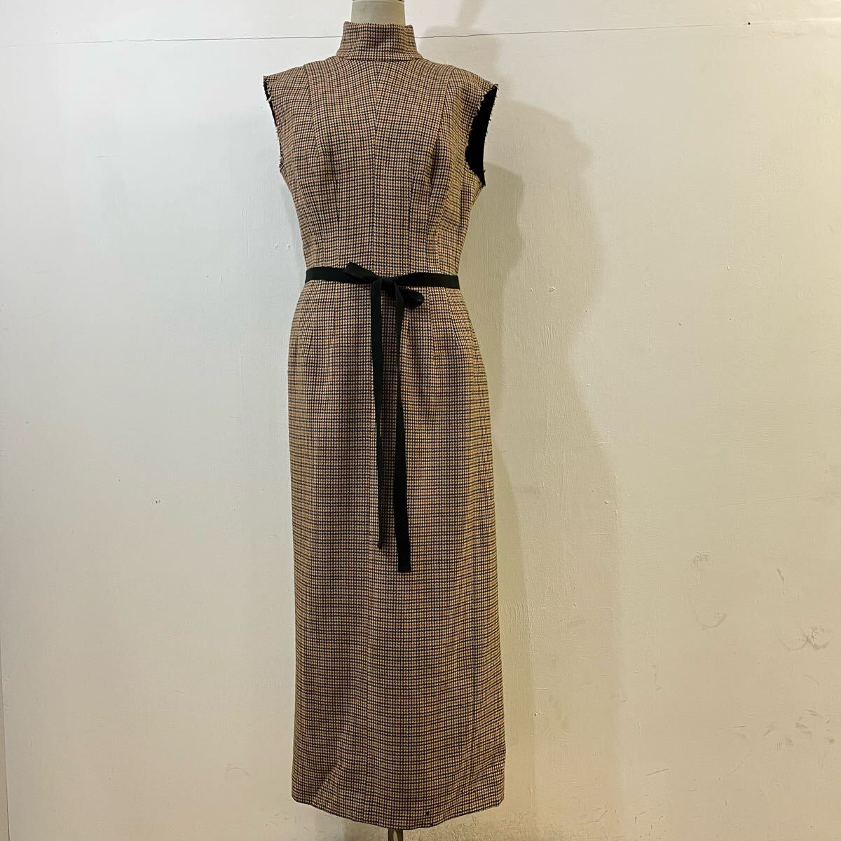 JUNYA WATANABE COMME des GARCONS AD1997 アーカイブ ロングワンピース 千鳥柄 切りっぱなし コムデギャルソン【送料一律/同梱可能】V拍卖