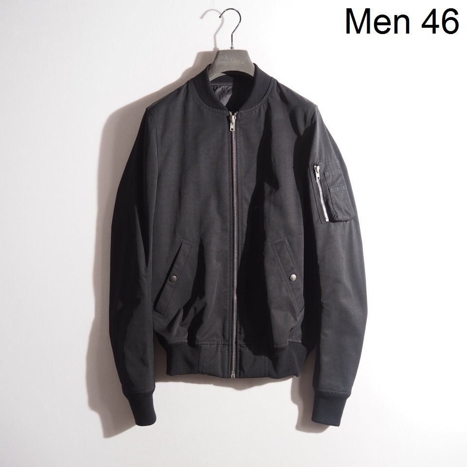 C4113P ▼Rick Owens リックオウエンス▼ 14SS コットン ナイロン フライト ボンバージャケット ブラック 46 RU14S1791-MU 春秋 rb mks拍卖