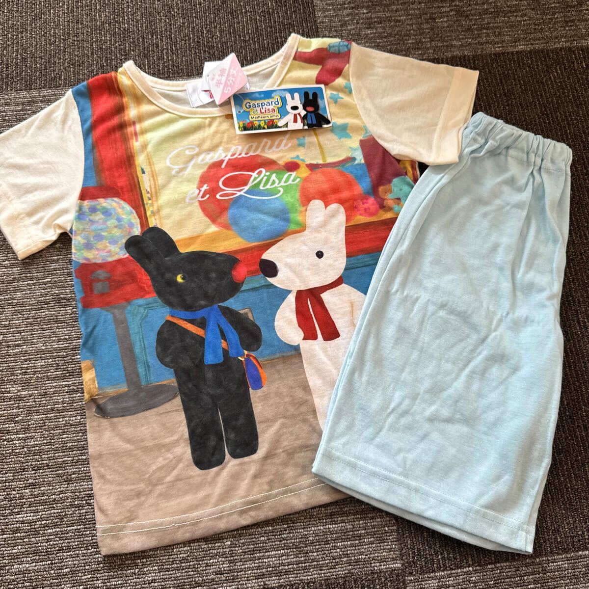 【82】 リサとガスパール 半袖パジャマ 110㎝ ルームウェア パジャマ ナイトウエア拍卖