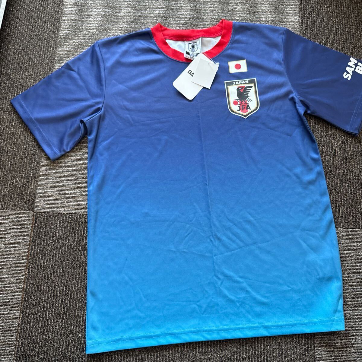 【82】JFA サムライブルー 半袖Tシャツ 160㎝ ブルー 半袖 Tシャツ サッカー 日本代表 サムライブルー Jリーグ 青×水色 拍卖