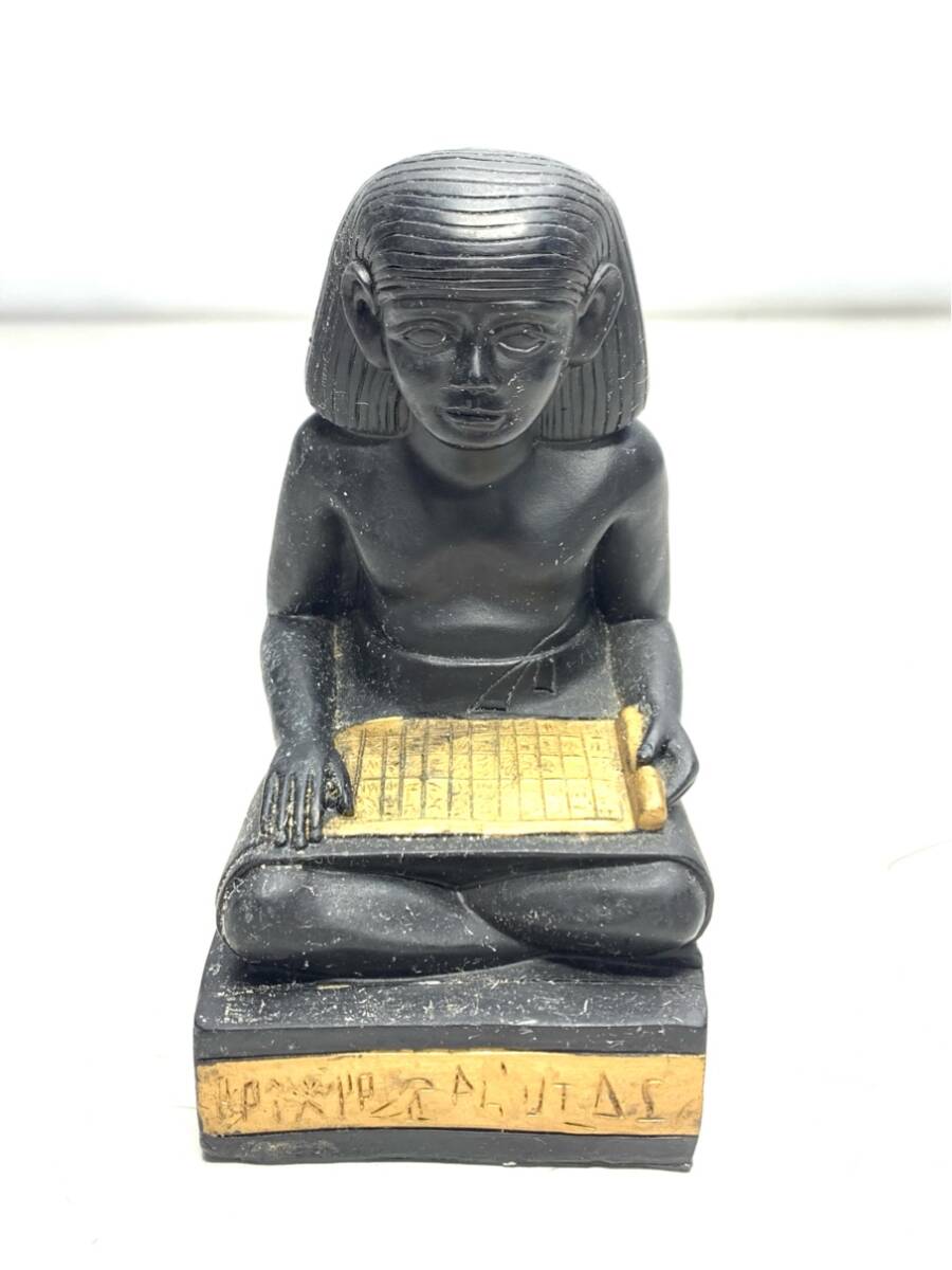 貴重 高貴スクライブ像 置物 人形 古代エジプト 象形文字 アンティークインテリア レトロ ヴィンテージ A9111A06拍卖