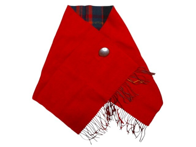 新品未使用 正規品 ヴィヴィアンウエストウッド Vivienne Westwood ポンチョ ストール リバーシブル チェック柄 ボタン付き レッド拍卖