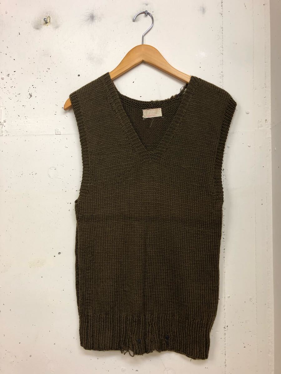 40s US ARMY AMERICAN RED CROSS アメリカンレッドクロス ニットベスト 40年代 WW2 ビンテージ拍卖