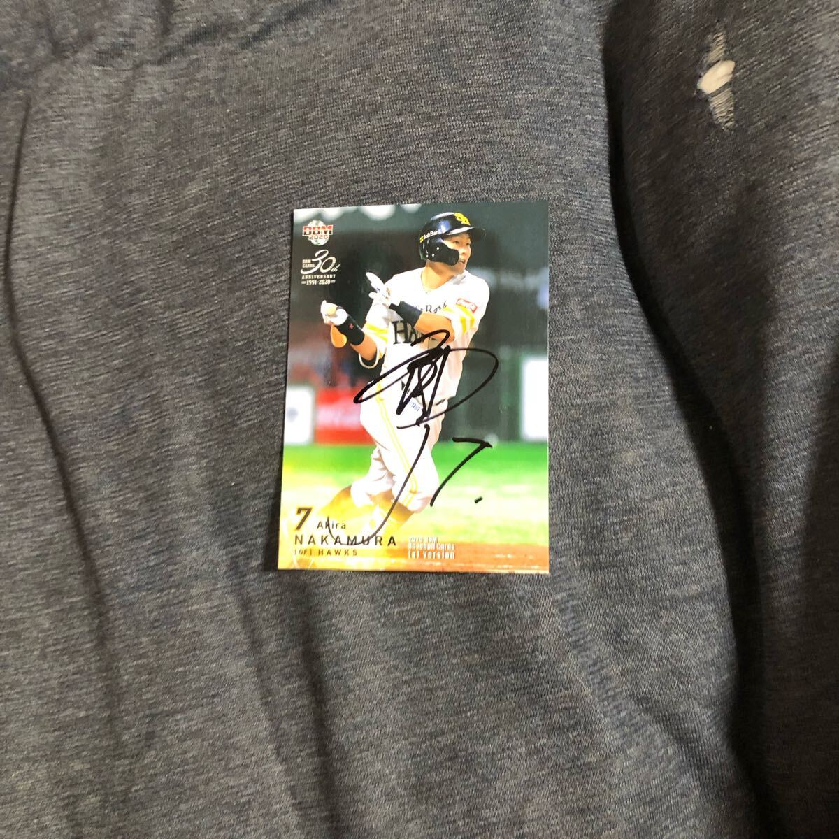 ソフトバンクホークス  中村晃  選手 直筆サインカード拍卖