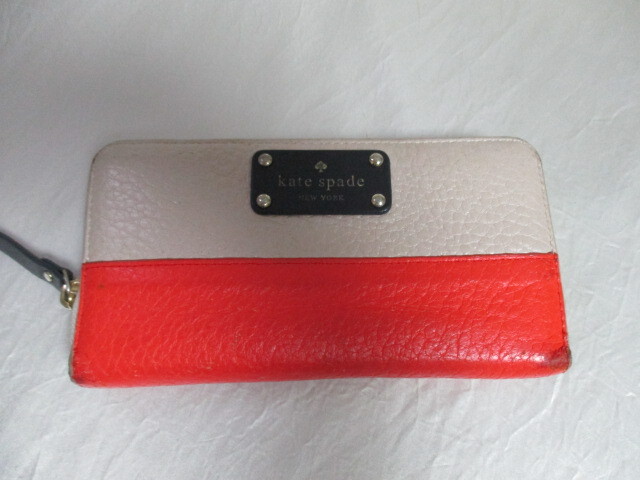 katespade ケイトスペード バイカラーレザー長財布(USED)40625si拍卖