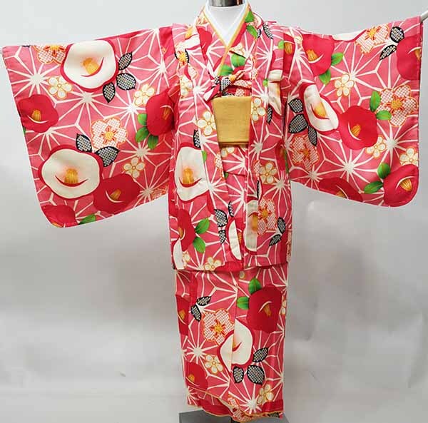 着物 きもの6点セット 女児 女の子 祝着 120cm 7~8才用 ピンク地 対応身長:115cm~125cm(株)安田屋 NO41703拍卖