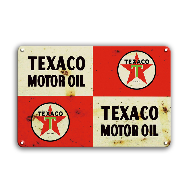 BIGサイズ 60cm×40cm ★★テキサコモーターオイル★★ バイク・車関連看板多数あり 大型看板専門店拍卖