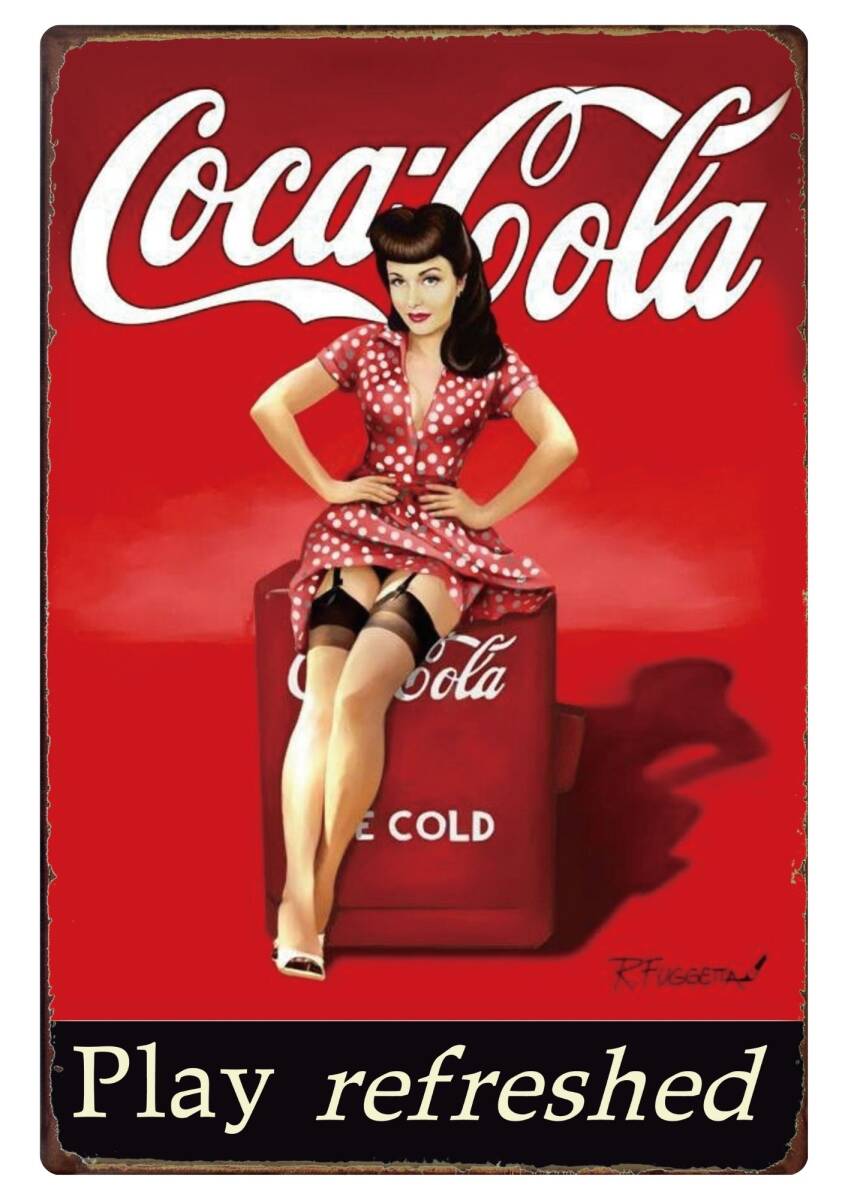 大きいサイズ!! 60cm×40cm★コカ・コーラ★アメリカン・スタイル看板★新品★ 拍卖