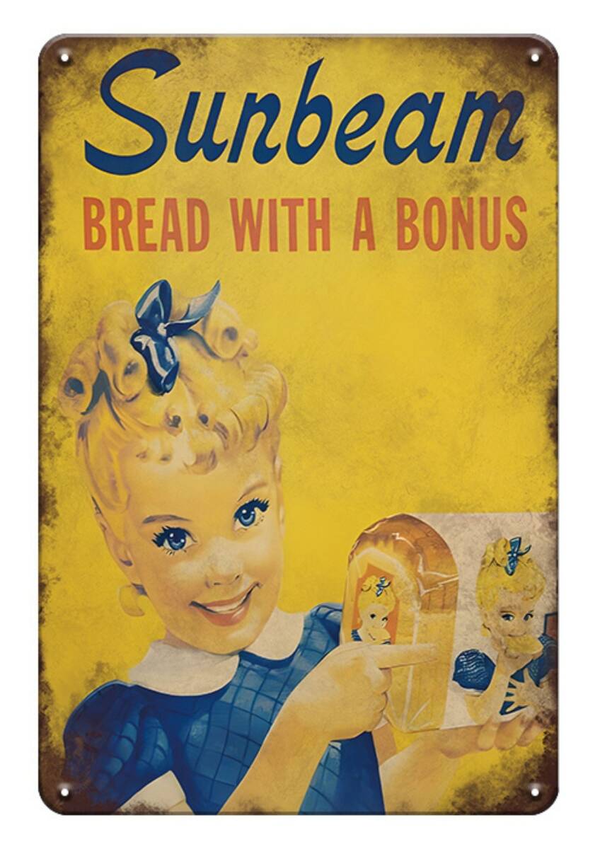 BIGサイズ!! 60cm×40cm★サンビーム・ブレッド USA復刻看板★大型看板専門店★メタル看板が大量★新品 拍卖