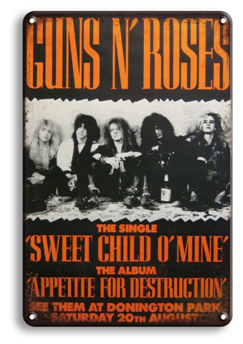BIGサイズ!! 60cm×40cm ★★ROCKシリーズ ガンズアンドローゼス★★ 大型看板専門店拍卖