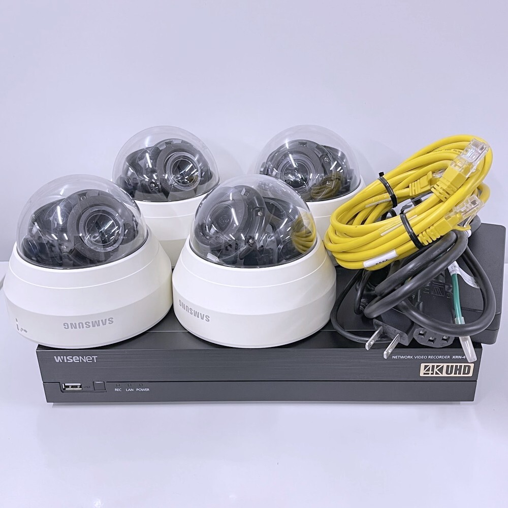 @SV987 NVR Wisenet SAMSUNG XRN-410S 2M QND-6070R カメラ 4台セット 4TB ネットワークビデオレコーダー iPhone/Android対応拍卖