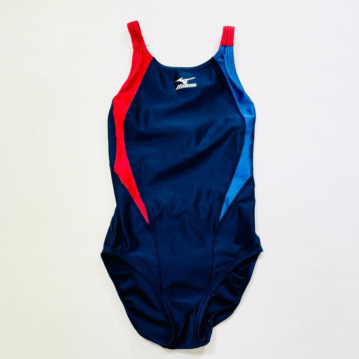 289 MIZUNO ミズノ 競泳用 ワンピース 水着 キッズ140 水泳 スイムウェア ネイビー 50425O拍卖