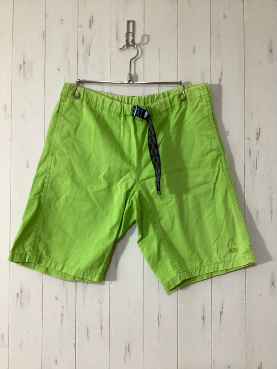 T-1493 SIERRA DESIGNS シエラデザインス カラーハーフパンツ L ライムグリーン ビンテージ拍卖