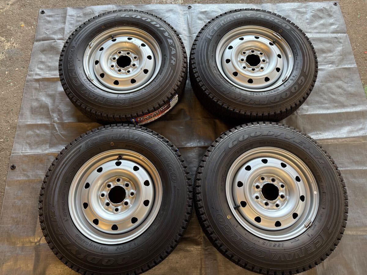 新品 社外マルチスチール 13×5j+40(実測値)/4穴PCD100/114.3 グッドイヤー アイスナビカーゴ 165R13/6PR-LT/2020年 4本 バランス済み 鉄拍卖