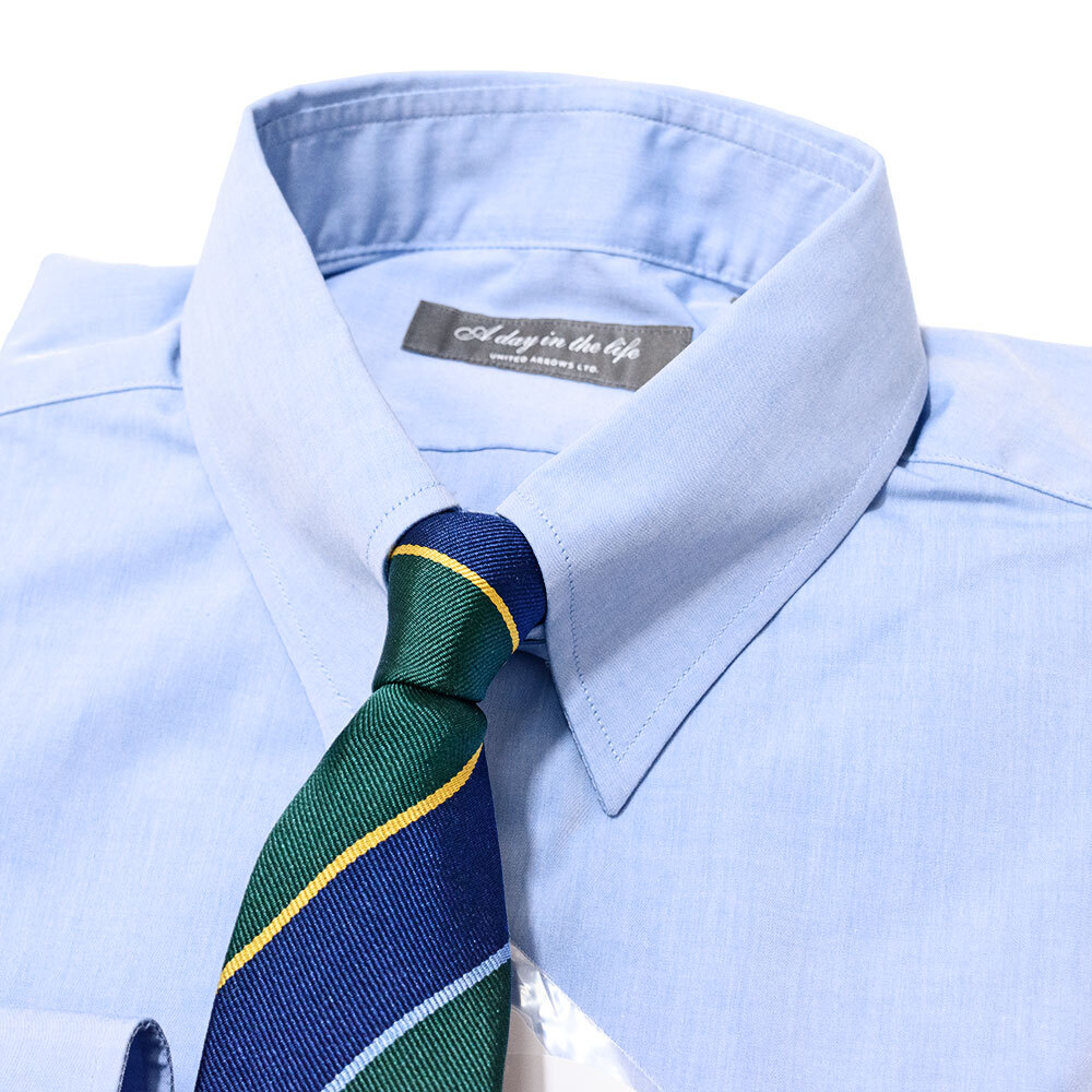 新品未使用 ユナイテッドアローズ a day in the life サックスブルー タブカラー シャツ 37 コットン100% UNITED ARROWS 未使用品 S程拍卖