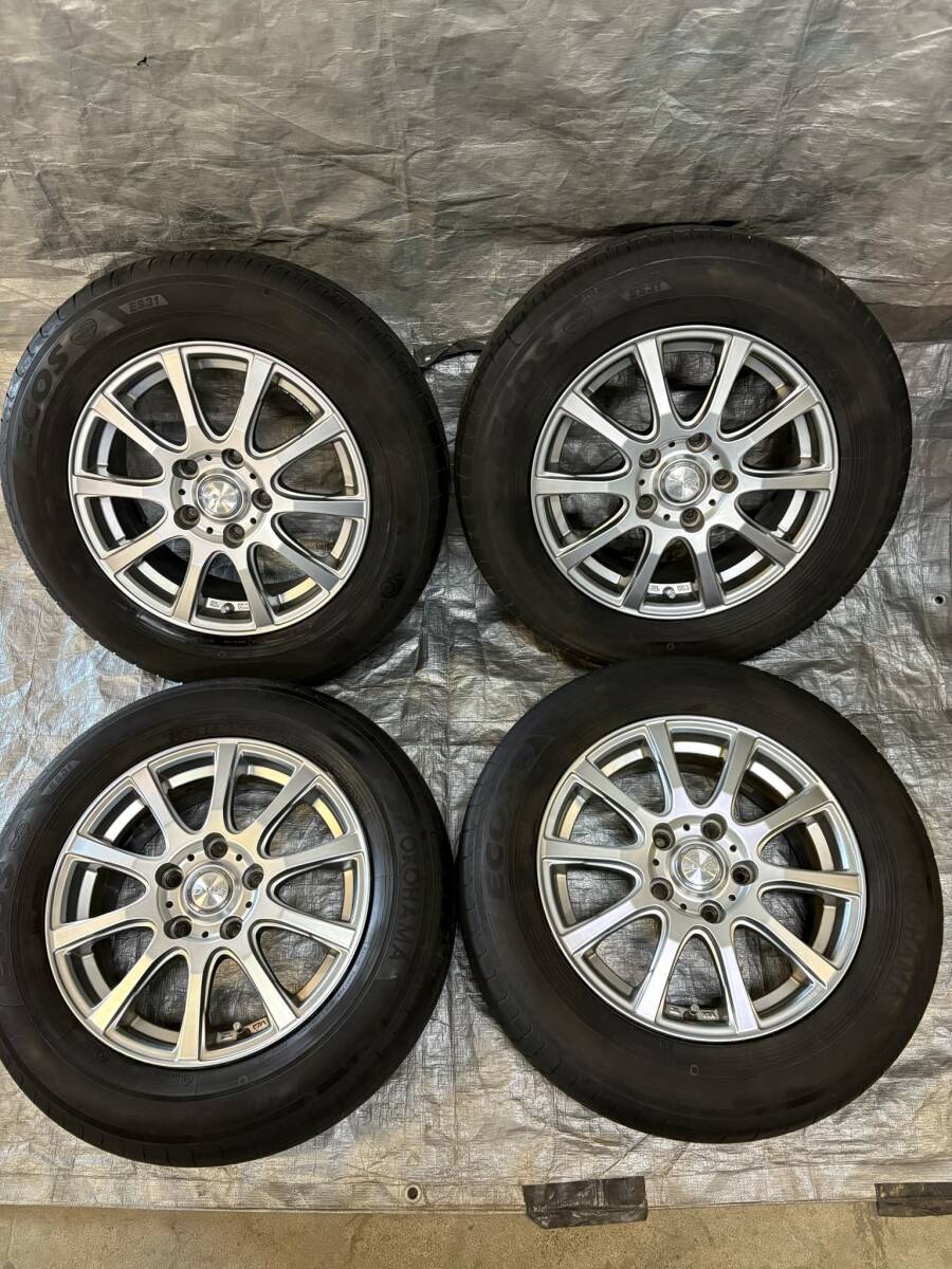LAYCEA 15インチ6.0J-5穴114.3+53 YOKOHAMA 195/65R15 20年製 タイヤおまけセット拍卖