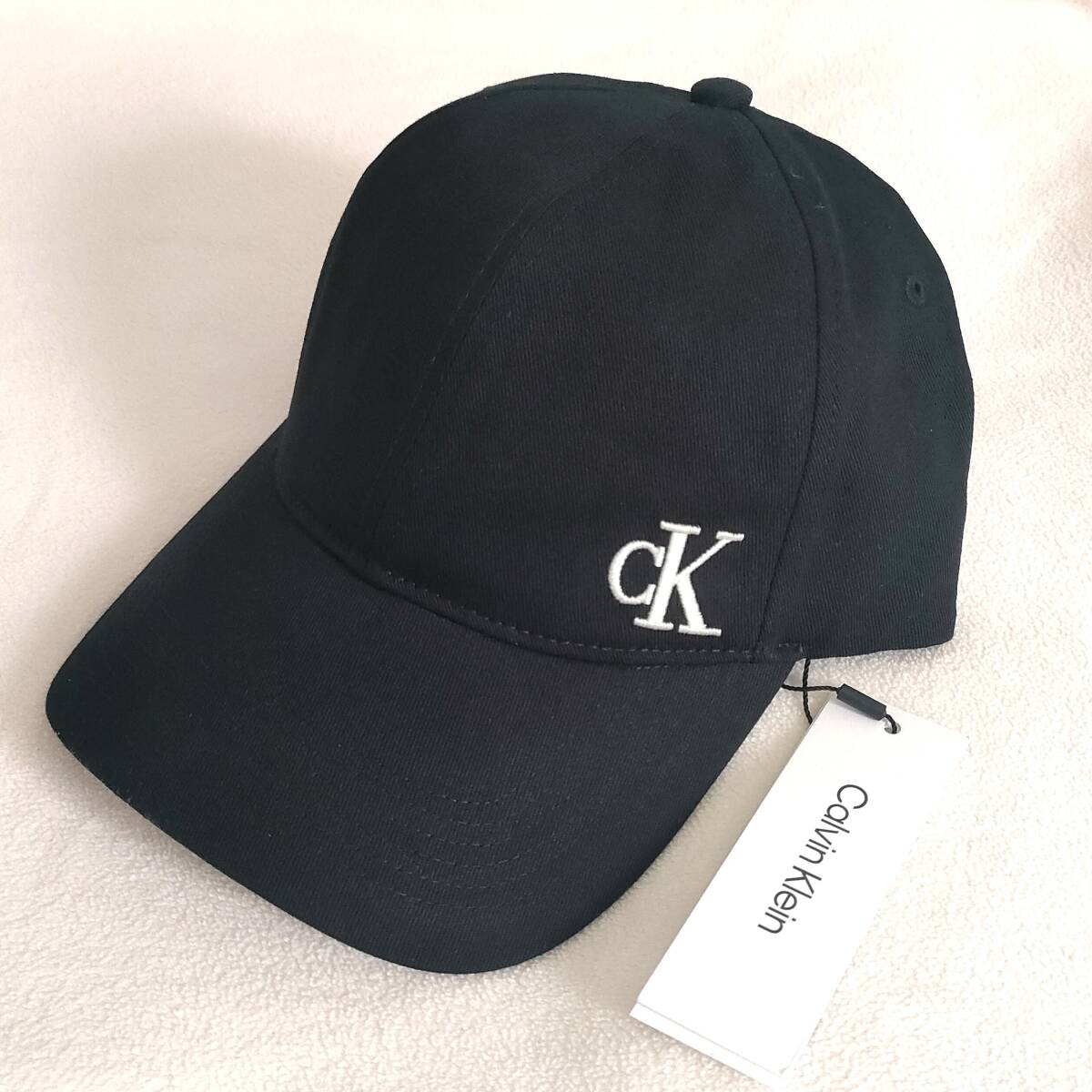 【新品】カルバンクライン Calvin Klein CKロゴキャップ 帽子 ベースボールキャップ ハット レディース メンズ 男女兼用 ブラック 黒拍卖