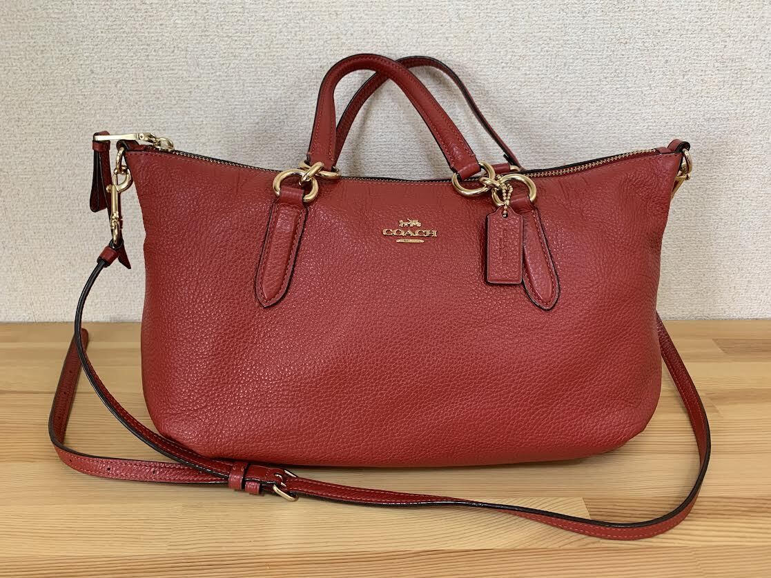 超美品■ COACH ■ コーチ ■ レザー製 ショルダー・ハンドバッグ■ ■ストラップ付拍卖