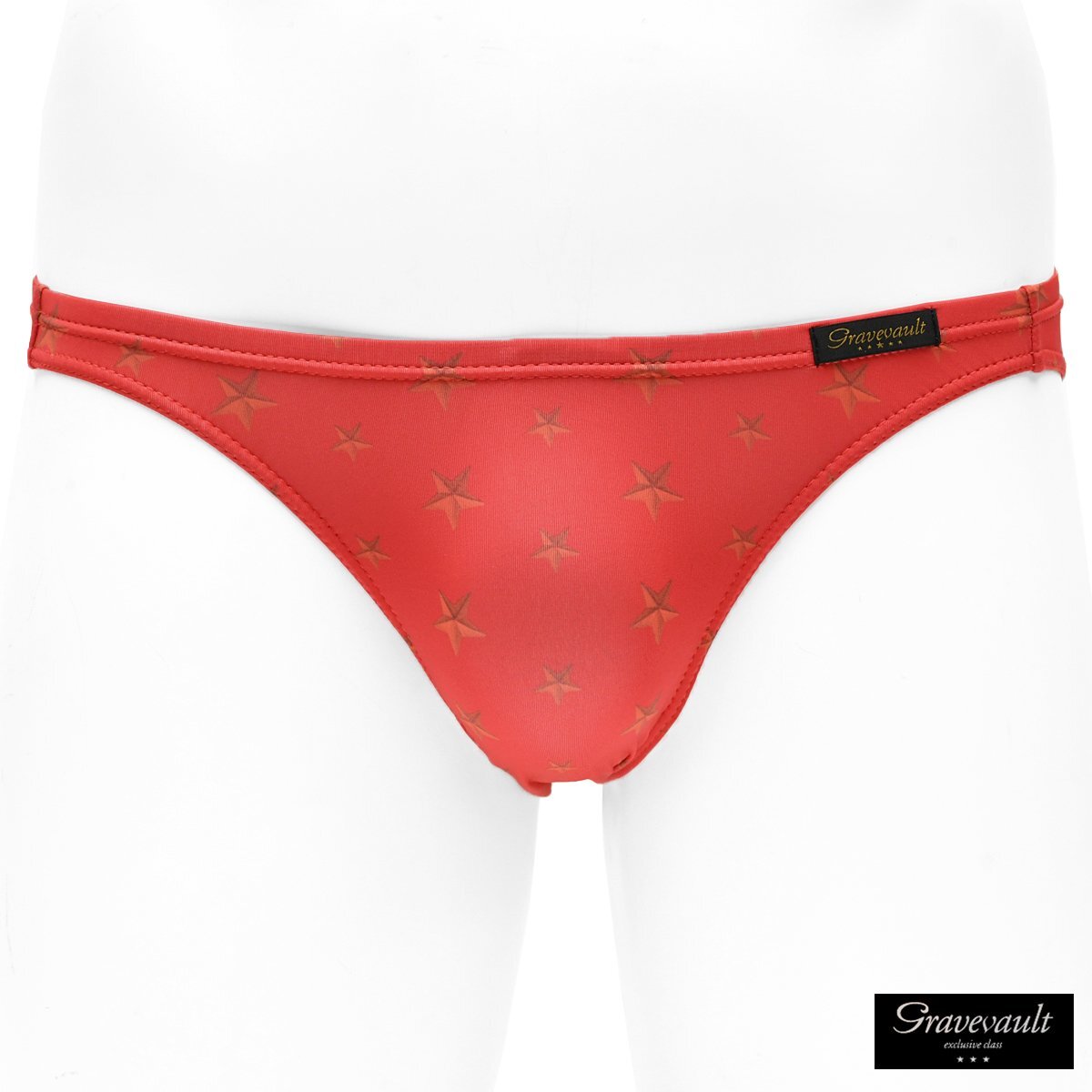 3052435-red Gravevault フルバック ビキニパンツ 星 スター パンツ 日本製 アンダーウェア 下着 メンズ(レッド赤) L アンダーウエア拍卖