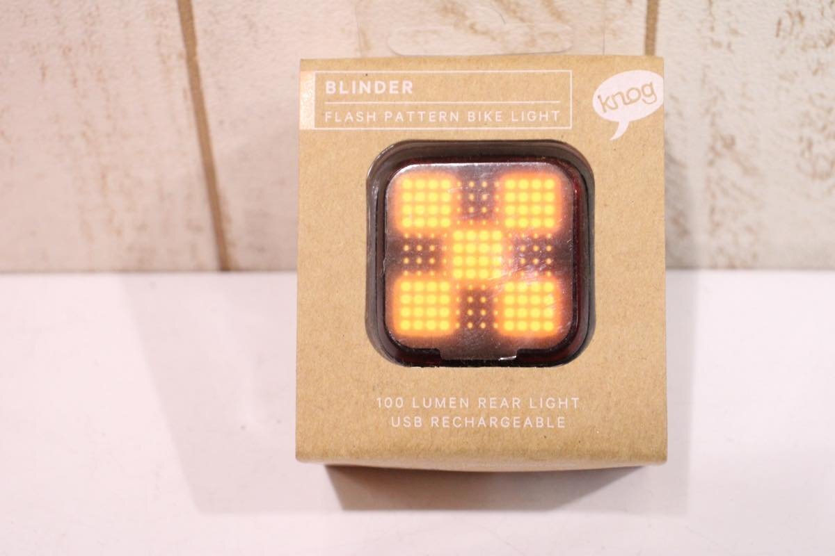 ●knog ノグ BLINDER FKASH PATTERN BIKE LGHT GRID 100LM USB充電式 リアライト 未使用品拍卖