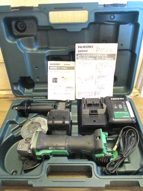 ☆Hikoki ハイコーキ 14.4V 100㎜ コードレスグラインダ(G14DBBVL)充電器(UC18YDL2)セット②!!拍卖