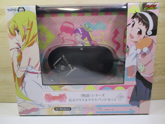 ☆TAITO プライズ 西尾維新 物語シリーズ Windows8/10対応 光るマウス&マウスパッド 未使用!!拍卖