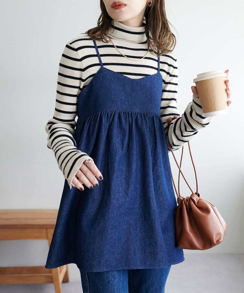 【送料無料】キャミソール ティアードキャミブラウス お腹ぽっちゃり隠しキャミ 体型カバー レディース デニムネイビー拍卖