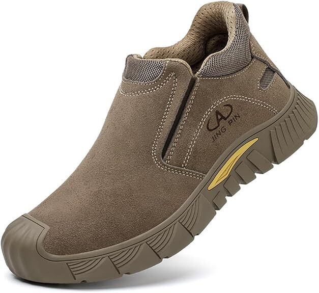 安全靴 本革 防水 ワークシューズ 作業靴 メンズ 軽量 踏み抜き防止 通気性 疲れない 防滑 鋼先芯入り 衝撃吸収 サイズ:26.5cm拍卖