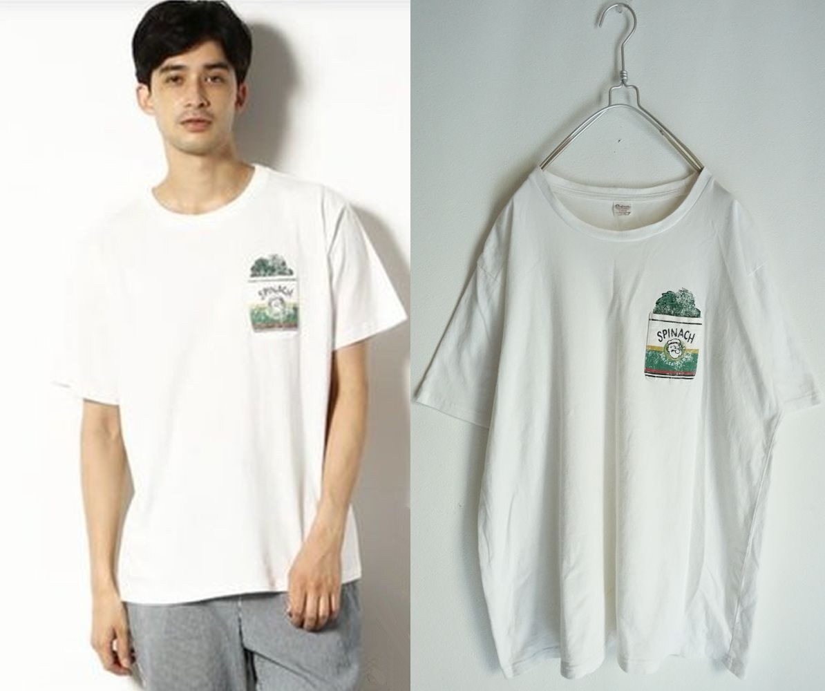 POPEYE(R)&OLIVE OYL(R)コラボ ポケット付き Tシャツ L☆Purple&Yellow拍卖