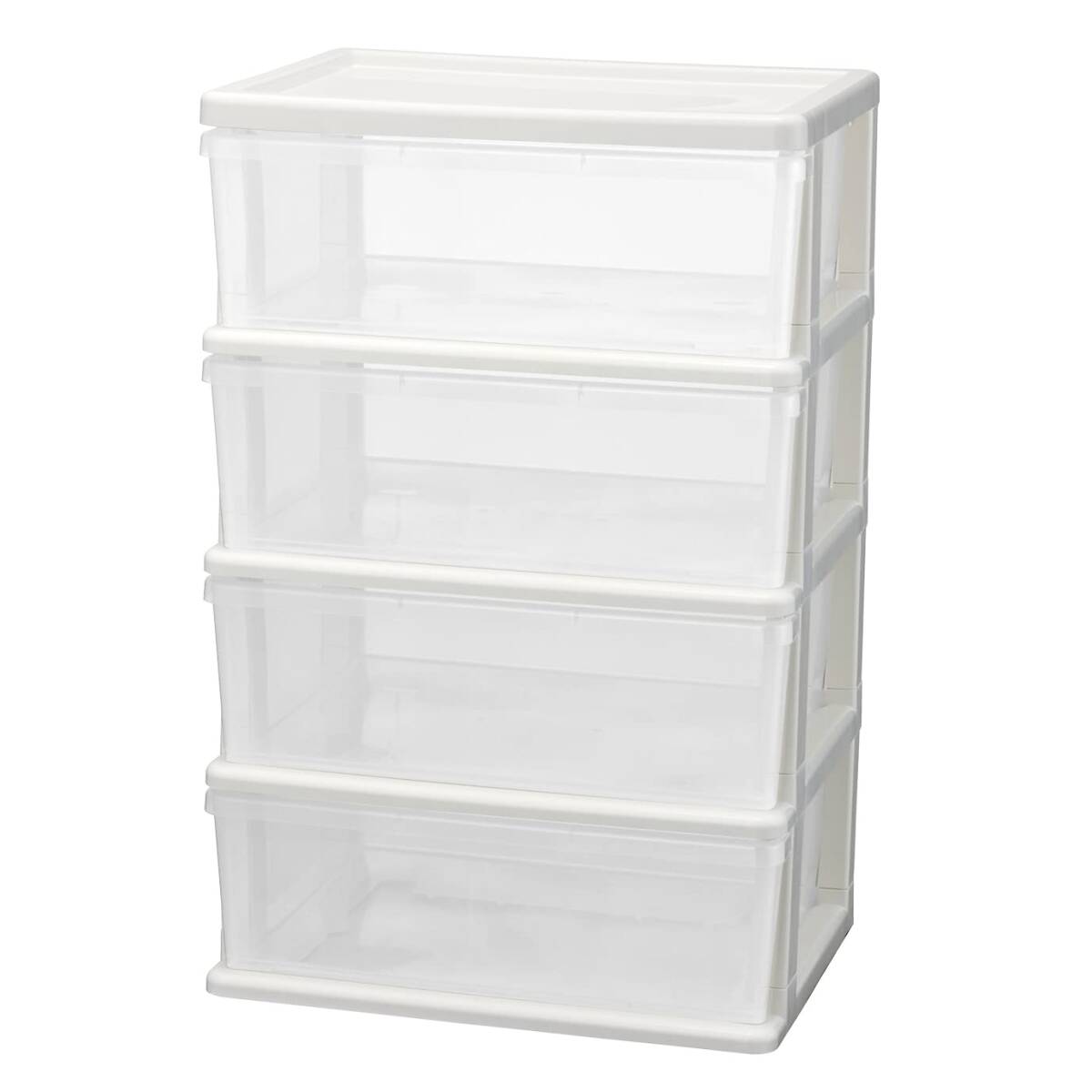 JEJアステージ 収納チェスト シーズワイド 4段 クリア 日本製 簡単組み立て 幅54×奥行40×高さ83.5cm拍卖