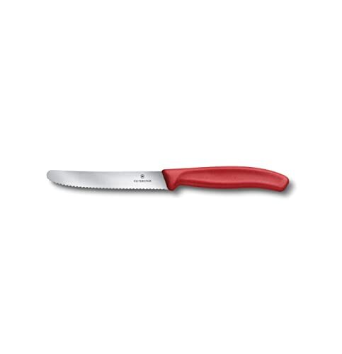 VICTORINOX(ビクトリノックス) ペティナイフ トマト&テーブルナイフ 11cm レッド 波刃 スイスクラシック 果物ナイフ パン切り包拍卖