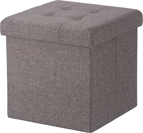 不二貿易 収納スツール 折りたたみ 幅30cm チャコール オットマン 耐荷重80kg ハント 85992拍卖