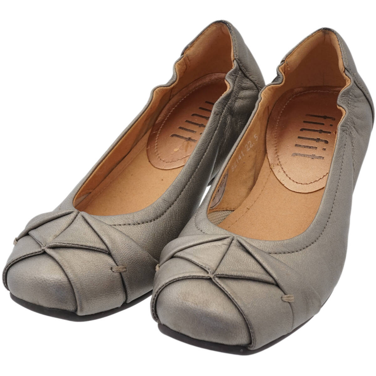 FITFIT ヒールアップバレエ 22.5CM フィットフィット 外反母趾にもやさしい靴 フラットソール パンプス コンフォート シューズ拍卖