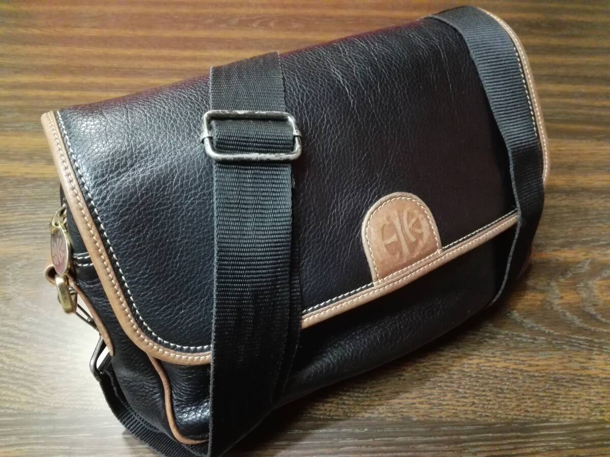 LOEWE ロエベ アナグラム ナッパレザー 2way クラッチ ショルダーバッグ ブラック×ベージュ ヴィンテージ メンズ レディース 拍卖