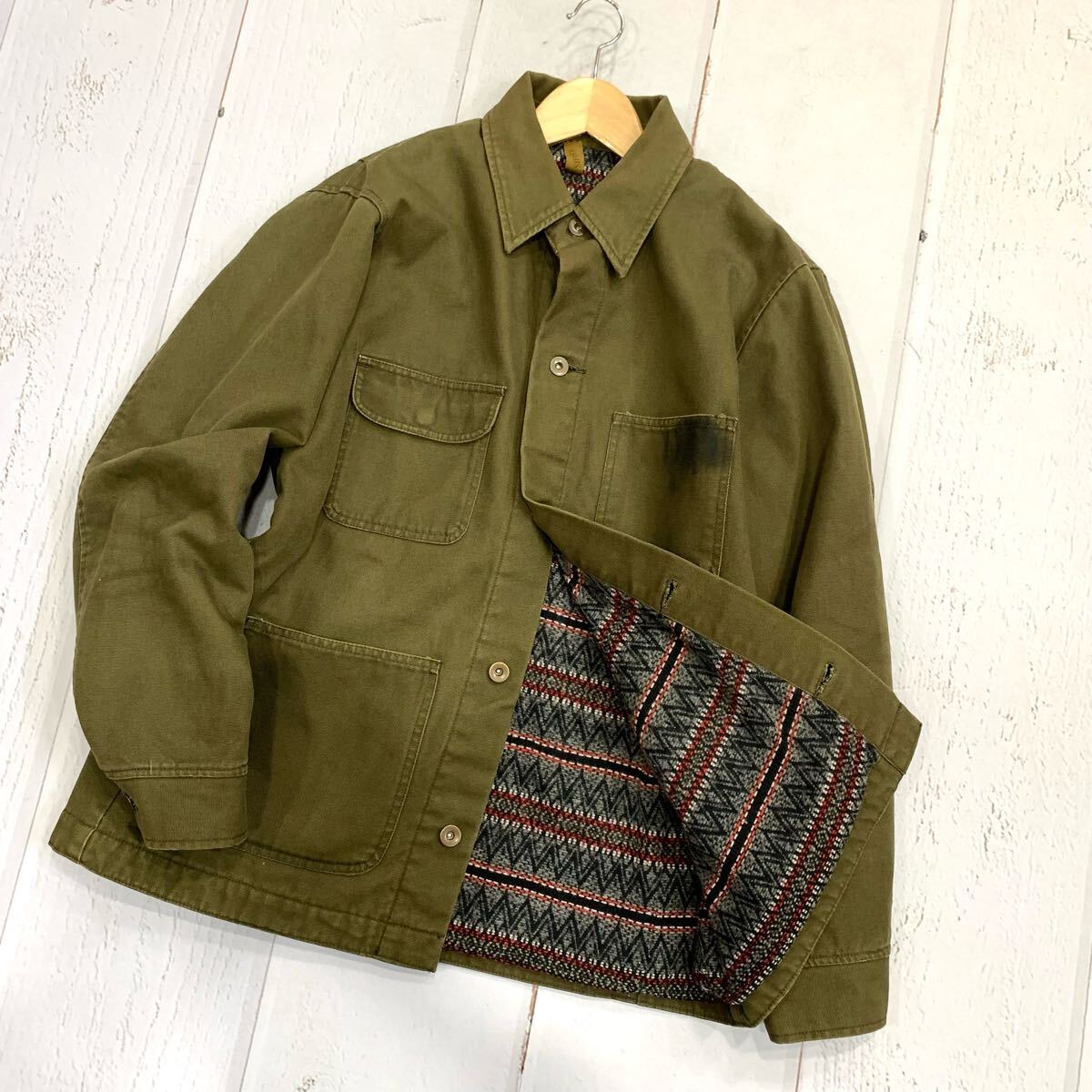 A1 ▼ 都会のカジュアルウェア '日本製' SiFURY シフリー ボタン ワークジャケット size:L メンズ アウター 古着拍卖