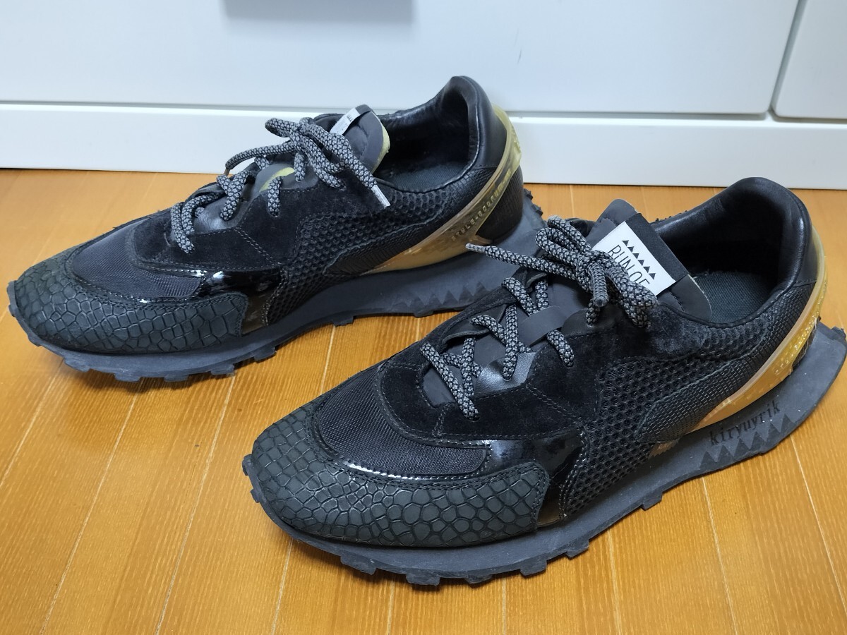 RUN OF Night ランオブ スニーカー イタリアメイド 黒 サイズ43(26.5cm)拍卖