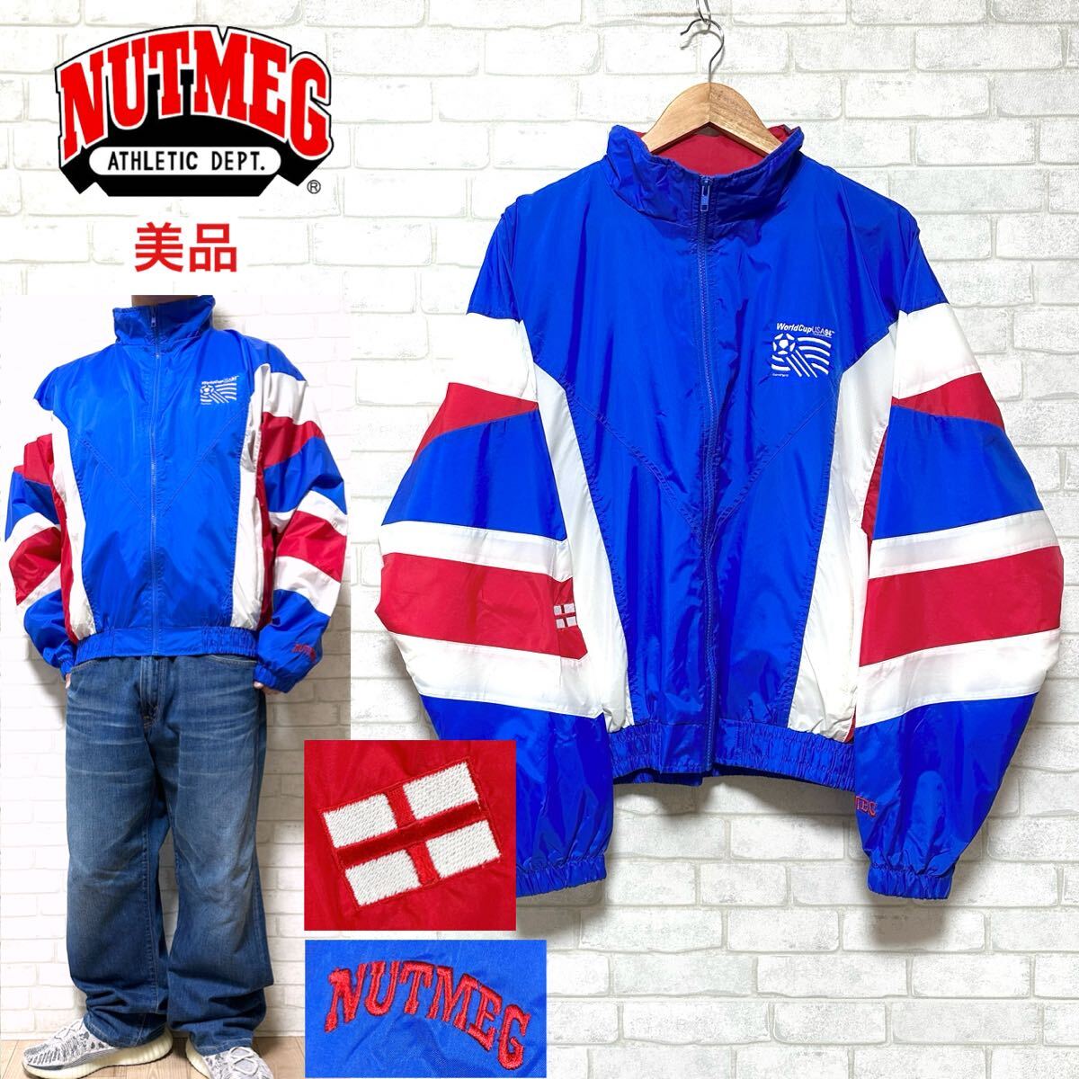 ☆美品☆NUTMEG ナツメグ ワールドカップ イングランド ナイロンジャケット拍卖