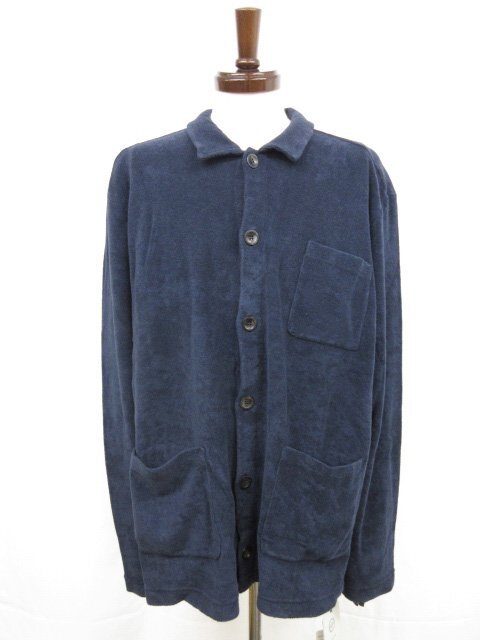 未使用 【ザノーネ ZANONE】 812592 ZM335 Z0542 定価40700円 パイル地 長袖カーディガン (メンズ) size54 ネイビー系 ◯10ZZN0194◯拍卖