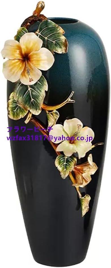 エナメル色の陶器の花瓶、リビングルーム、玄関、フラワーアレンジメント、ホームデコレーション拍卖