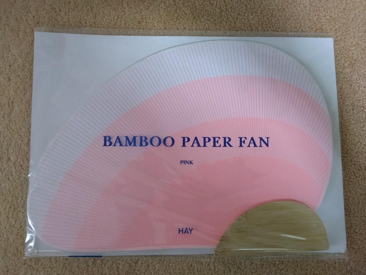 HAY ヘイ うちわ BAMBOO PAPER FAN PINK 扇子拍卖