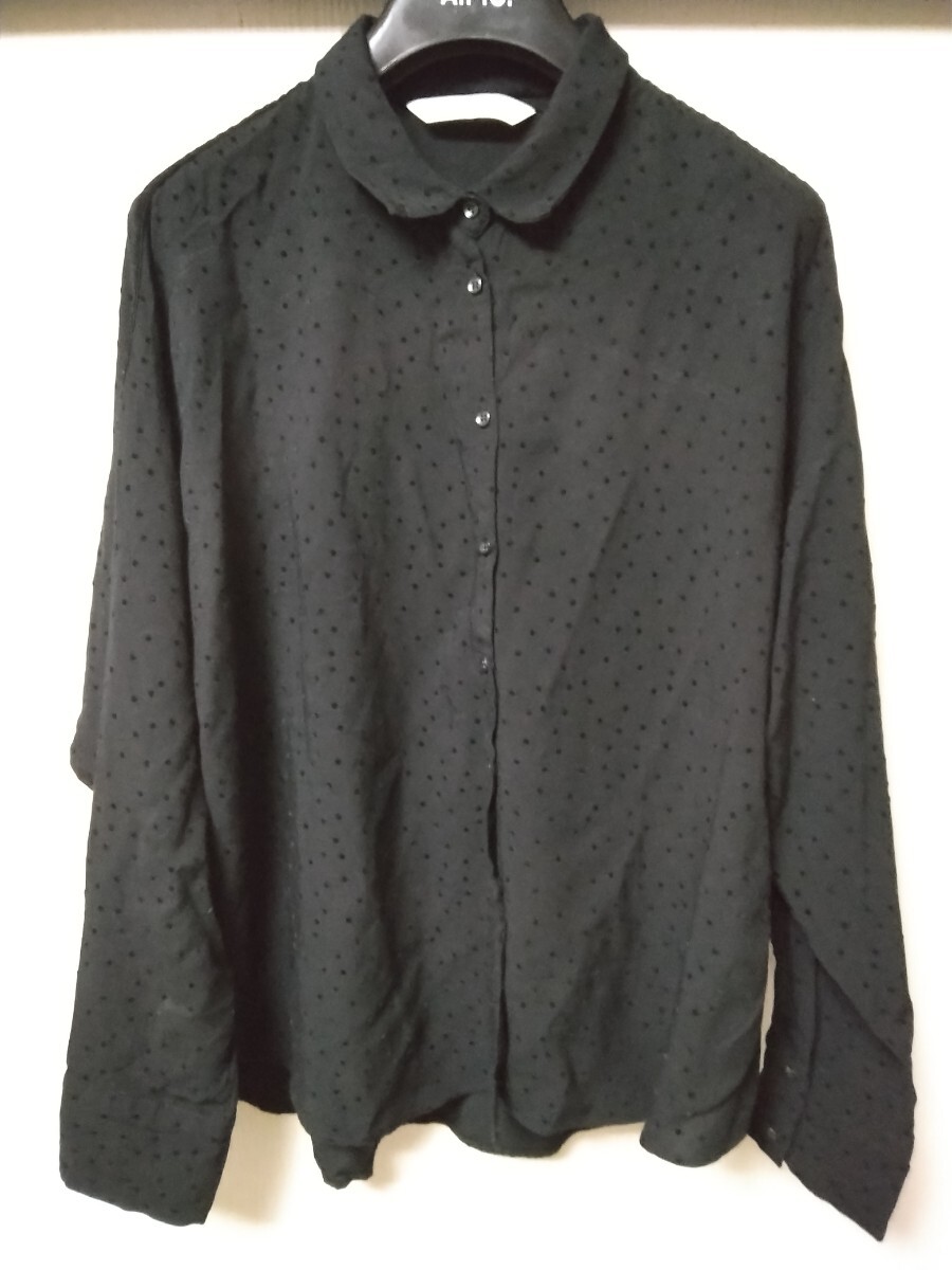ZARA ザラ ドット シャツ ブラウス 黒 ブラック拍卖
